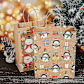 Miniatyrbillede 2 af 6: 12 stk juleposer Gaveposer Kraftpapir Festposer Juleposer Papir