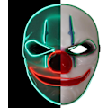 Miniatyrbillede 5 af 6: Halloween maske, LED maske med 3 flash modes klovne maske - Perfet