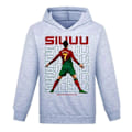 Miniatyrbild 1 av 2: Julgåvor Cristiano Ronaldo Hoodie VM Nr. 7 Fotbollsstjärna Hoodie Flickor Pojkar Huvtröja Pullover Toppar Barn Tonåringar-Perfekt Gray 15-16years