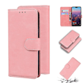 Miniatyrbillede 1 af 4: Kompatibel med Huawei P20 Skin Feel Pure Color Flip Læder Telefon Cover - Perfekt Pink