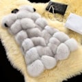 Miniatyrbillede 1 af 2: Dame Faux Fur Vest Veste Varmt Tøj Jakke - Perfet Light Grey 4XL