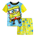 Pikkukuva 1 / 2: Spongebob Squarepants/Shaun The Sheep Lasten Poikien ja Tyttöjen Kesäpyjamat Lyhythihainen T-paita ja Shortsit - Uniasu 4-7 Vuotta - Täydellinen Spongebob Squarepants 7 Years