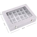 Miniatyrbillede 3 af 6: 24 Grids Velvet Glas Ring Øreringe Smykkeskrin øreringe