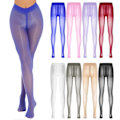 Miniatyrbilde 3 av 5: Dame Gjennomsiktig Glatt Elastisk Strømpebukse med Glidelås i Skrittet Tights Bukser Strømper-Perfet white L