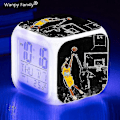 Miniatyrbilde 1 av 4: Basketball Vekkerklokke 7 Fargeendring Multifunksjon Nattskinn Elektronisk Klokka Barn Vekkerklokke for Tw-Perfet Light yellow