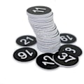 Miniatyrbilde 3 av 5: Nummererte merkelapper - Graverte nummererte merkelapper, ID-merkelapper, nøkkelmerkelapper uten hull - Perfekt 51-100 Black