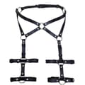 Justerbar PU Lær Harness Punk Stil 2 Rader Benstrømpebånd Livbelte Selestropp/bl-Perfet