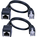 Miniatyrbilde 1 av 5: Ethernet-forlenger Rj45 hann til hun skrue nettverksforlengelseskabel 30 cm 2 stk (santanxing)-Perfet 0.6M