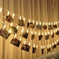 Miniatyrbild 6 av 6: LED-fotolampor Pins String 20 Led Fairy Lights inomhusklämmor 3M/9.8FT Batteridriven hängande fotoramar Bröllopsfestdekorationer Bröllop- Perfet