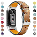 Miniatyrbilde 1 av 5: Ekte Lær Justerbar Rem Kompatibel med Fitbit Charge 6/5 - Komfortabel og Slitesterk Kaffe Rem-Perfekt Espresso Fitbit Charge 6