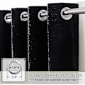 Miniatyrbillede 2 af 5: Luksuriøse termisk isolerede gardiner, tykke, solide, effektive mørklægningsgardiner - Perfekt Black W 59x H 98 150cm*250cm