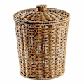 Miniatyrbild 1 av 5: Vävd Papperskorg Rund Rotting Papperskorg med Lock Planter Vävd Korgar Korg Papperskorg - Perfekt