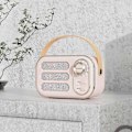Pikkukuva 2 / 2: Monitoiminen Mini Kannettava FM-Radio Bluetooth-Kaiutin USB TF AUX Sisä- ja Ulkokäyttöön Retro-Design Langaton Kaiutin - Täydellinen Pink