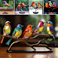 Miniatyrbild 7 av 10: Färgglada fåglar prydnad Fågelfigur 3 3- Perfet 3