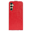 Miniatyrbillede 3 af 4: Kompatibel med R64 Tekstur Vertikal Flip Læder Telefon Cover - Perfekt Red For Samsung Galaxy A16 5G