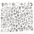 Pikkukuva 2 / 6: 100 kpl Silver Charms Riipukset tee-se-itse-korutarvikkeille Hopea - Perfet
