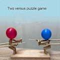Miniatyrbilde 3 av 5: Bambus Battle Balloon Game - Raskt tempo, trefigting med trefigurer i tre, Poke Balloon leketøy - Perfekt C