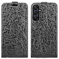 Miniatyrbillede 1 af 4: Kompatibel med R64 Tekstur Vertikal Flip Læder Telefon Cover - Perfekt Black For Samsung Galaxy A26 5G