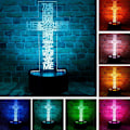 Miniatyrbild 1 av 9: Kristus Jesus kors 3D optisk illusion LED sovrum dekor Tab