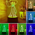 Miniatyrbild 2 av 8: Poppy Playtimes 3D LED Huggy Wuggy Nattlampa Modell Inredning Present - Perfet