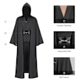 Miniatyrbild 6 av 7: Mub- Obi-Wan Kenobi högkvalitativ cosplaydräkt brun Jedi-mantel ljussabelduell brun - perfekt Brown 3 XL