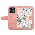 Miniatyrbillede 3 af 4: Blomstermønstret Læder Telefon Cover med Lanyard-Perfet For Honor 200 Smart