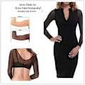 Miniatyrbillede 4 af 5: Sømløs Arm Shaper Kort Cropped Navle Mesh Cardigan Plus Size Arm Shaper-Perfet Black L