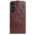 Miniatyrbild 3 av 4: Kompatibel med R64 Textur Vertikal Flip Läder Telefonfodral-Perfet Brown