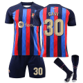 Miniatyrbillede 2 af 5: Gavi #30 trøje Fc Barcelona 22/23 sæson hjemme fodboldtrøje sæt - Perfet 28(150-160CM)