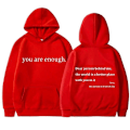 Miniatyrbild 2 av 5: Du Är Nog Hoodie med Tryck - Höst Casual Tröja för Män och Kvinnor - Perfekt Gray M