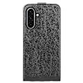 Miniatyrbild 3 av 4: Kompatibel med R64 Textur Vertikal Flip Läder Telefonfodral-Perfet Black For Samsung Galaxy A36