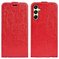 Miniatyrbillede 1 af 4: Kompatibel med R64 Tekstur Vertikal Flip Læder Telefon Cover - Perfekt Red For Samsung Galaxy A16 5G