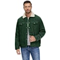 Miniatyrbild 3 av 5: Herrar Jacka 2023 Ny Corduroy Krage Långärmad Plysch Lös Casual Herrjacka - Perfekt black XL