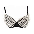 Miniatyrbillede 2 af 5: Dame Steampunk BH med Spikes og Nitter til Fest, Club, Rave - Perfekt Yellow 75B