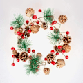 Miniatyrbild 4 av 6: Christmas Pine Cones String Lights Garland Lights 6.5FT 20LEDs, Garland Wreath LED Fairy Lights med röd bärklocka för - Perfet