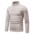 Miniatyrbillede 2 af 3: Yynuda Mænds Turtleneck Letvægts Slim Fit Trøje Casual Strikket Trøje - Perfet Cream L