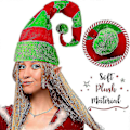 Miniatyrbild 3 av 5: Jultomtenissdräkt Unisex Vuxen Förklädesset Julfestival Randig Tomtenissehjälpare Rollspel Set - Perfekt C