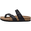 Miniatyrbillede 2 af 5: Sandaler til kvinder Kork Fodseng Justerbare Slip-on Sandaler med Dobbelt-Perfet Black 38