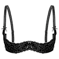Miniatyrbild 1 av 5: Damunderkläder - Spetsbh med halvkupor, push-up, underwire, justerbara band, vadderad med svamp, perfekt Black A S