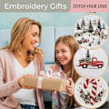 Miniatyrbilde 4 av 5: Julebroderisett, Håndlaget DIY Broderi-sett med trykte mønstre for nybegynnere og voksne - Perfekt color01