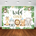 Pikkukuva 1 / 6: Wild One Safari 1. Syntymäpäivä Tausta pojille Juhlakoristeet Valokuvaus Tausta Söpö Jungle Safari Animal 1. Syntymäpäivä - Perfet