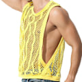 Pikkukuva 1 / 5: Miesten Fishnet Tank Top - Läpinäkyvä Hihaton T-paita - Perfet Yellow M