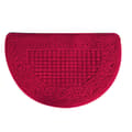 Halvcirkel Dörrmatta Halvcirkel Golvmatta Dammfälla Polyesterfiber Stark Absorption Halkskydd för Utomhus Inomhus Mörk Röd 48x78cm -Perfet
