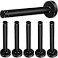 Miniatyrbilde 1 av 5: Dørstoppere, 15 cm lang dørstopper, veggmontering, kraftig solid svart dørstopper børstet rustfritt stål med myke gummistøtfangertupper - Perfekt black 5 Inch*6