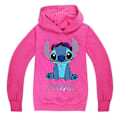 Miniatyrbild 1 av 2: Pin Print Långärmad Hoodie Barn Pojkar Flickor Casual Huvtröja Pullover Toppar - Perfekt Rose Red 7-8 Years