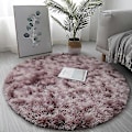 Miniatyrbilde 1 av 5: Plysj Rundt Teppe Matte Fluffy Hvite Tepper for Stue Myk Hjemmeinnredning Soverom Barnerom Dekor Salon Tykk Lug Teppe-Perfet Light purple 40x40cm
