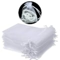 Miniatyrbilde 2 av 7: 100 Organza-poser, 9 x 7cm - Håndsydd - Perfet white