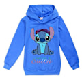 Miniatyrbild 1 av 2: Pin Print Långärmad Hoodie Barn Pojkar Flickor Casual Huvtröja Pullover Toppar - Perfekt Deep Blue 11-12 Years