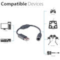 Miniatyrbilde 1 av 4: Fosmon Erstatningsdongle Kompatibel med Microsoft Xbox 360 Kablede Kontrollere - Perfekt