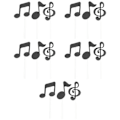 Miniatyrbillede 1 af 5: 30 stk. Musiknoder Cupcake Topper Papir Kage Indsatser Kort Bryllupskage Topper Dekoration - Perfekt